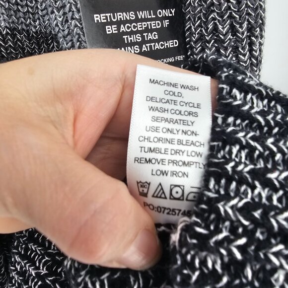 Woman Within Gray Gradient Cardigan Sweater 5X Relaxed Neutral Chunky Knit NWT - Picture 9 of 12